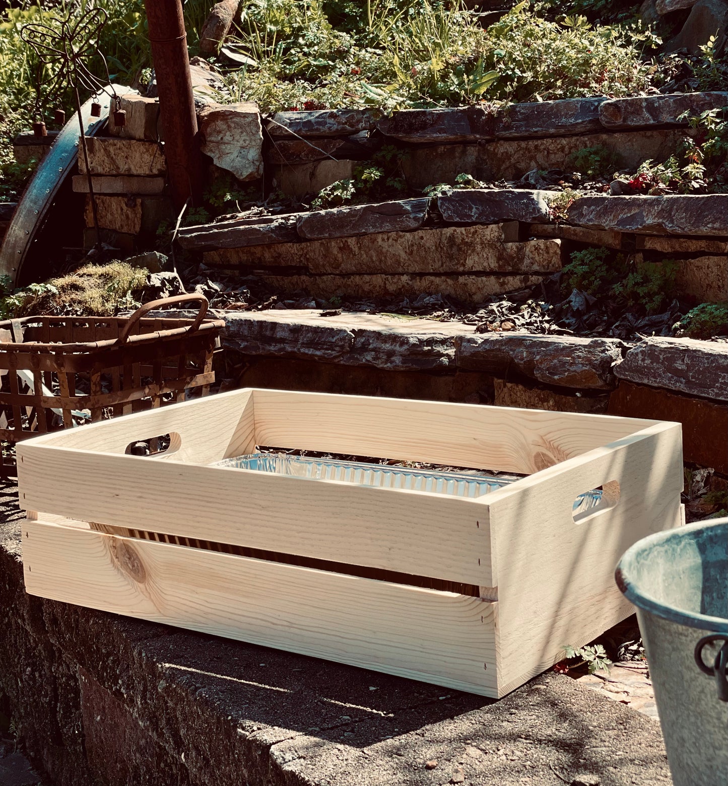 Recycled Aluminum and Wood Litter Box